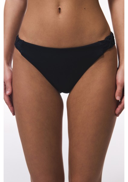 Siyah Macrame Düşük Bel Bikini Altı