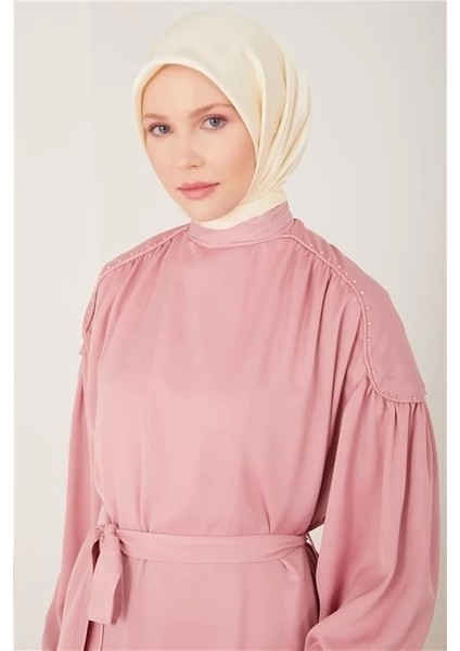 Manşeti Piliseli Abiye Elbise 23Y9617 Şeker Pembe