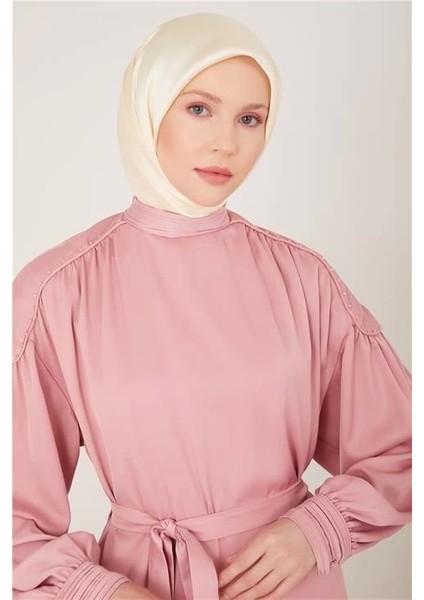 Manşeti Piliseli Abiye Elbise 23Y9617 Şeker Pembe