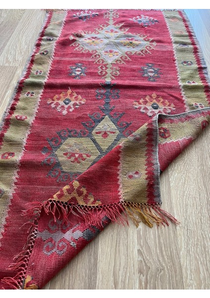 188 x 77 cm El Dokuma Türk Kilim, Ender Desenli Harika Kilim, Şık Boho Stili Ev Dekoru, Nostaljik Kilim fiyatları