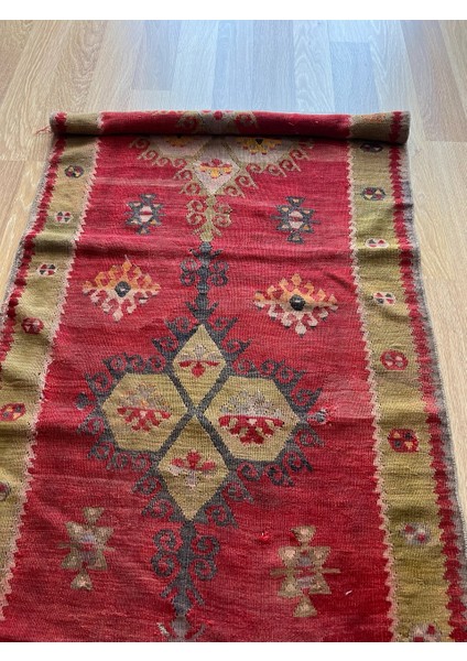 188 x 77 cm El Dokuma Türk Kilim, Ender Desenli Harika Kilim, Şık Boho Stili Ev Dekoru, Nostaljik Kilim fırsatları