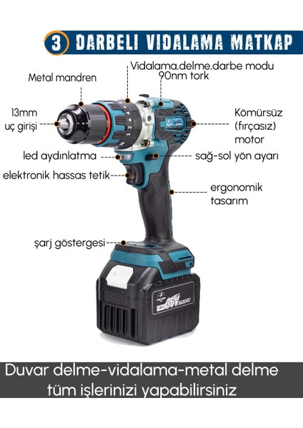 Akülü Kömürsüz 4 Lü Set Makina 1100 Newton Somun Sökme Takma, 26MM Kırıcı Delici, 13MM Darbeli Vidalama, 125MM Avuç Taşlama EEA402 fırsatları