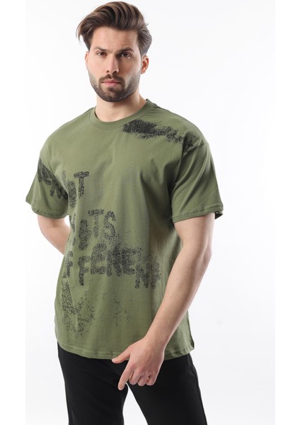 Haki Baskılı Erkek T-Shirt E7115