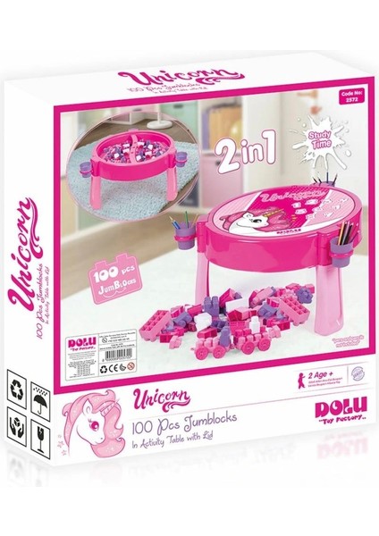 2572 Unıcorn 100 Pcs Bloklu Aktıvıte Masası Montaj