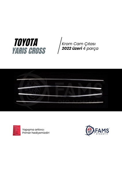 Toyota Yaris Cross Uyumlu 2022 Üzeri Cam Çıtası 4 Parça Paslanmaz Çelik fiyatları