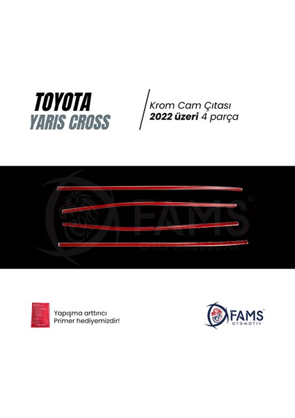 Toyota Yaris Cross Uyumlu 2022 Üzeri Cam Çıtası 4 Parça Paslanmaz Çelik modelleri