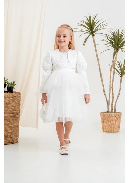 Kız Çocuk Elbise Ceketli Tüllü Çantalı