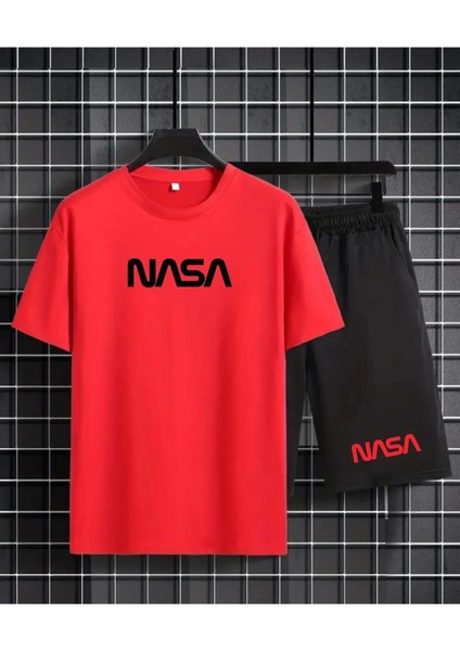T-Shırt Şort Takım Nasa Yazı Baskılı