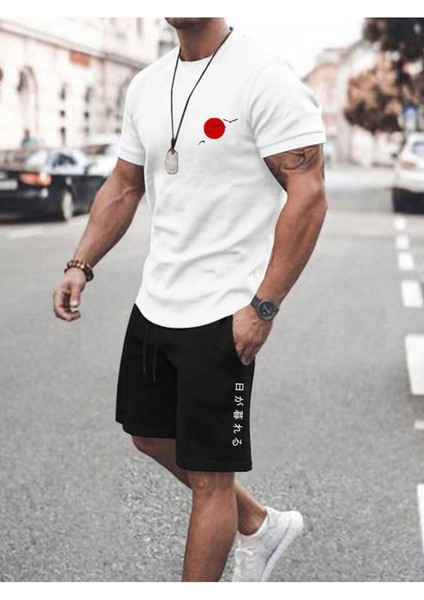 Unısex Japan Baskılı Tişört Şort Takımı