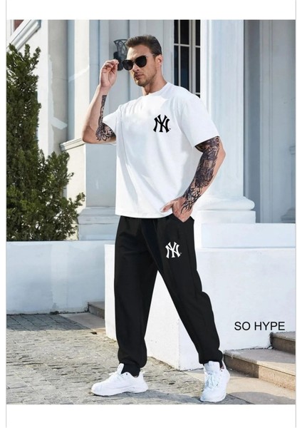 Oversize Ny Baskılı Erkek Eşofman Takımı Sohype