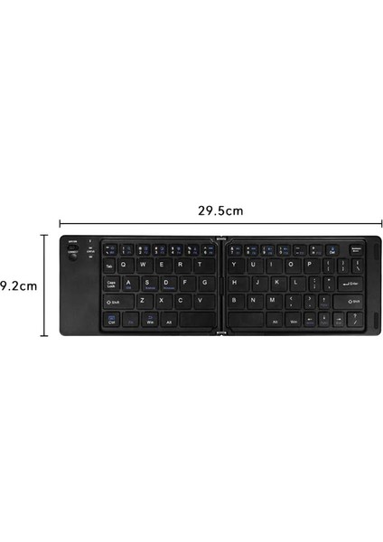 B023 Iki Katlanır Taşınabilir Mini Kablolu Bluetooth Klavye (Yurt Dışından)