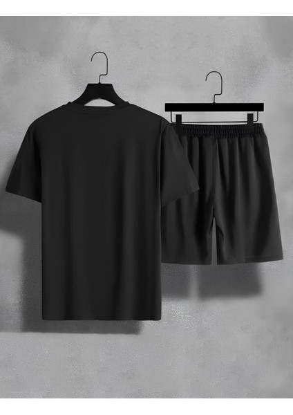 Unisex Baskılı Oversize Bol Kalıp T-Shirt Şortlu - Alt Üst Ikili Takım fiyatları