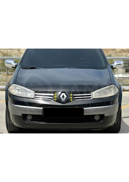 Renault Megane 2 Krom Ön Panjur 6 Parça 2002-2006 Paslanmaz Çelik indirimleri