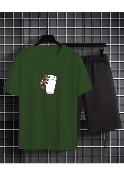 T-Shirt Şort Takım Bardak Baskılı