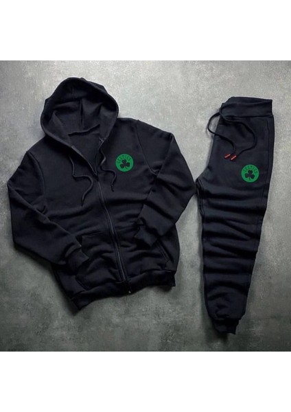 Fermuarlı Sweatshirt + Eşofman Kışlık 2'li Kombin