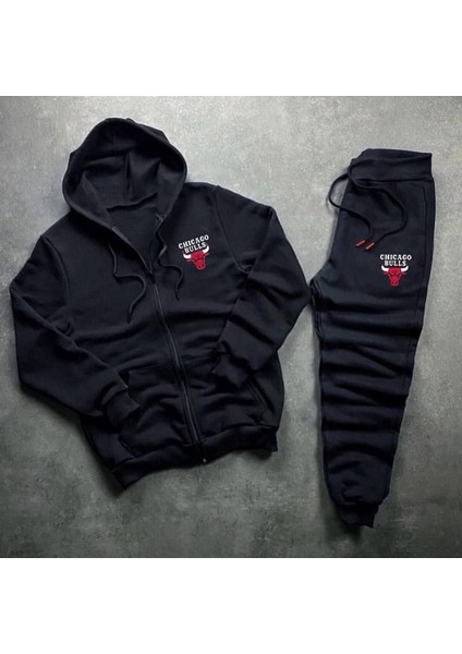 Fermuarlı Sweatshirt + Eşofman Kışlık 2'li Kombin