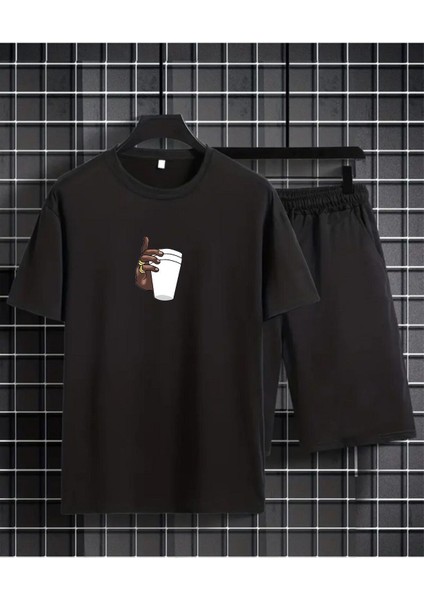 T-Shirt Şort Takım Bardak Baskılı