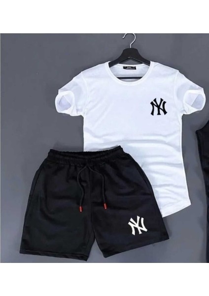 Penye Ny Baskılı Yazlık Şort ve Penye Tshirt Spor Takım Tshirtşort