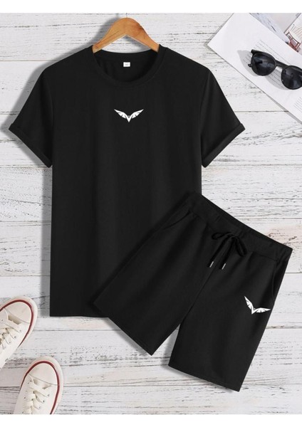 Unısex Corvet Baskılı Tişört Şort Takımı