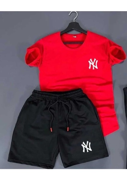 Penye Ny Baskılı Yazlık Şort ve Penye Tshirt Spor Takım Tshirtşort