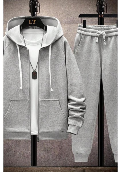 Unisex Gri Ceket ve Eşofman Altı