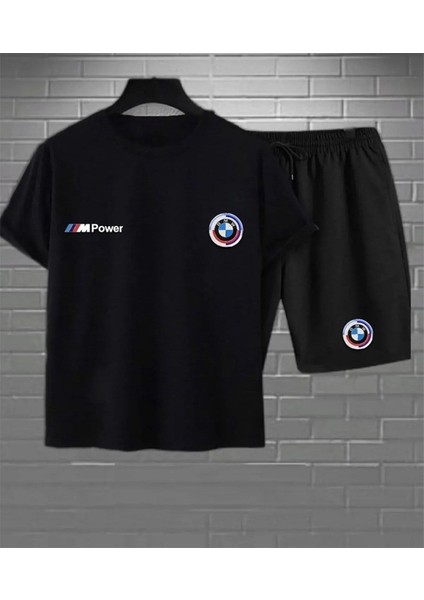 Bmw Baskılı Original Ünisex Yazlık T-Shirt ve Eşofman Altı 2 Li Set Combin Takım