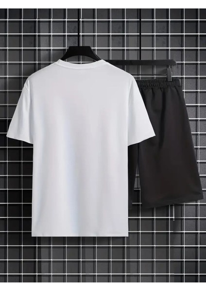 Oversize T-Shirt Paris Baskılı Ünisex Yazlık T-Shirt ve Şort 2 Li Set Combin Takım modelleri