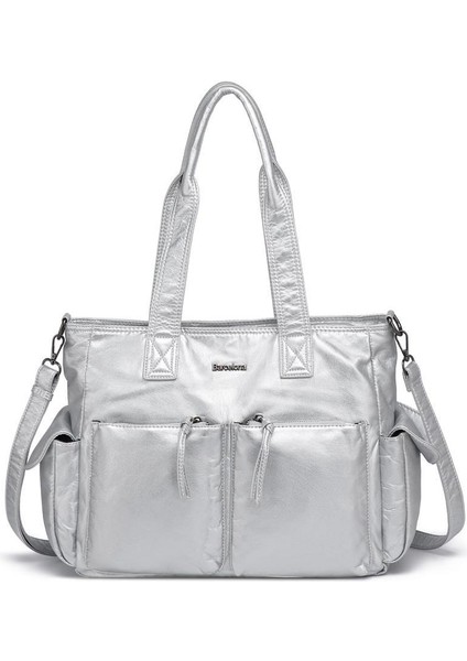 Yıkama Deri Omuz Askılı Kadın Çantası 21K Barcelona 1927