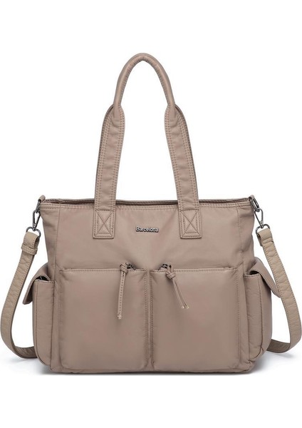 Yıkama Deri Omuz Askılı Kadın Çantası 21K Barcelona 1927