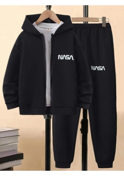 Unisex Siyah Oversize Nasa Esofman Takımı