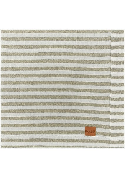 Linen 2'li Peçete Çizgili Haki 45 x 45 cm