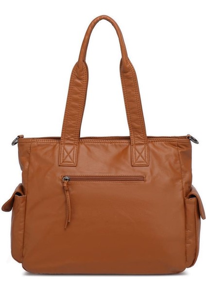 Yıkama Deri Omuz Askılı Kadın Çantası 21K Barcelona 1927 modelleri