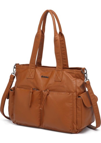 Yıkama Deri Omuz Askılı Kadın Çantası 21K Barcelona 1927 fırsatları