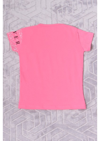 Kız Çocuk Tshirt Nature Baskılı Bisiklet Yaka E12 modelleri