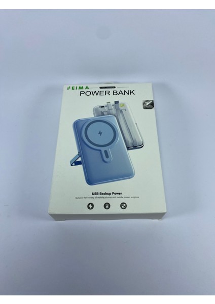 10.000 mAh Kablolu Dijital Göstergeli 10.000 mAh Dahili Stand P19 Powerbank Kablosuz Şarj Özellikli modelleri