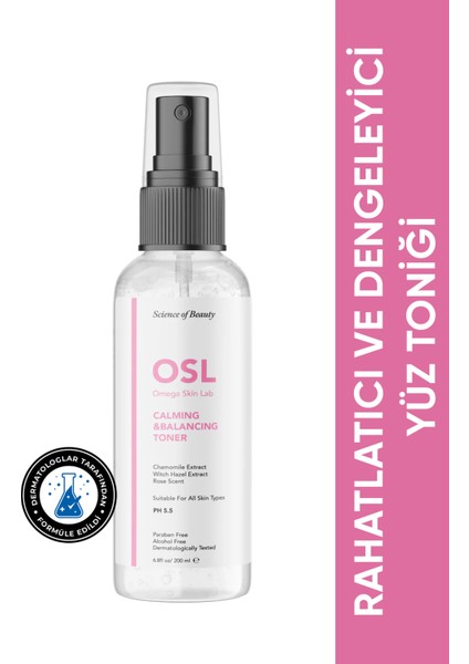 Omega Skin Lab Temizleyici Ve Dengeleyici Yüz Toniği - Calming & Balancing Facial Toner 200 ml