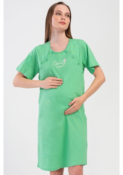 Kadın Kısa Kol Lohusa Yeşil Tunik C5T3N1O804