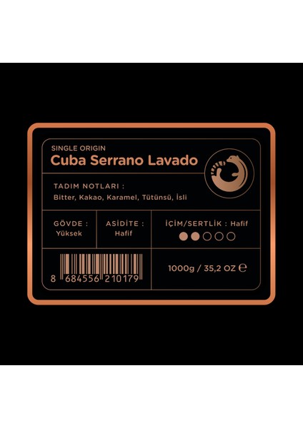 Cuba Serrano Lavado Yöresel Kahve 1000 gr