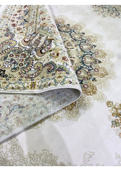 Kaşmiran , Osmalı Melodi Ipeksi Yün Tuşeli Triko Akrilik Saraylı Oturma Odası ve Salon Halısı