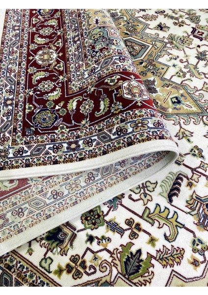 Kaşmiran , Osmalı Melodi Ipeksi Yün Tuşeli Triko Akrilik Saraylı Oturma Odası ve Salon Halısı