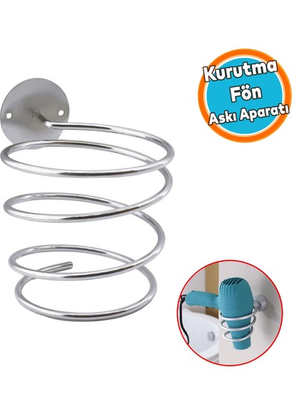 Banyo Lavabo Kuaför Salonu Berber Fön Makina Asma Saç Kurutma Makinası Metal Aparat Askısı