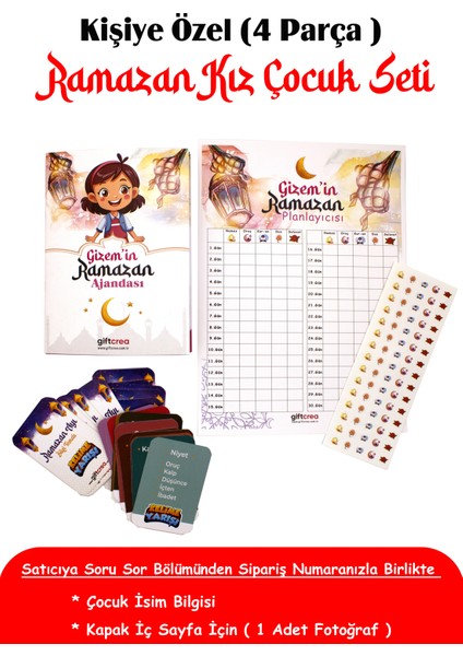 Kişiselleştirilebilir Ramazan Çocuk Seti – Erkek ve Kız Çocuklar Için Eğlenceli & Manevi Kit
