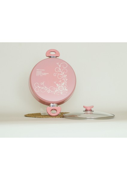 Seramik 28 cm Karnıyarık Tencere Gül Kurusu modelleri