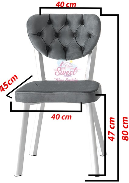 Mini 60 x 100 Milano Koyu Gri Mdf Ortadan Açılır Masa 4 Adet Simge Sandalye
