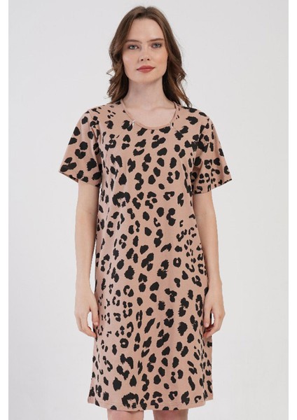 Kadın Kısa Kol Lohusa Bej Tunik C2T1N0O804