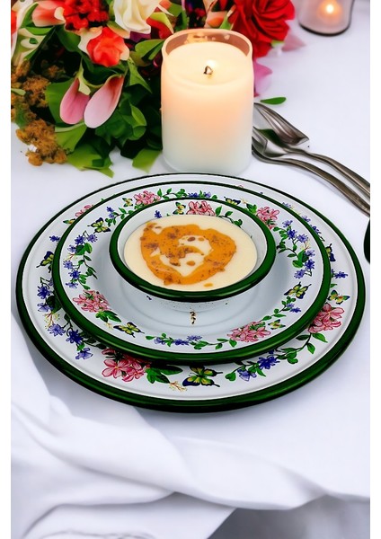 13-24-30 No 3'lü Emaye Yemek Tabağı, Tabak Servis, Yemek, Kamp Piknik, Çeyiz, Hediye fırsatları