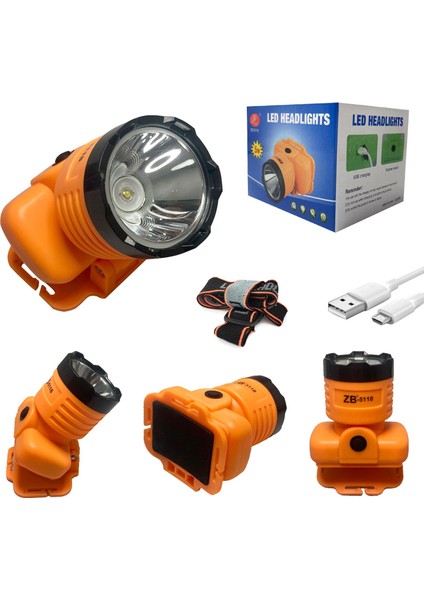 ZB-5118 Kafa Feneri Şarjlı 5 Watt