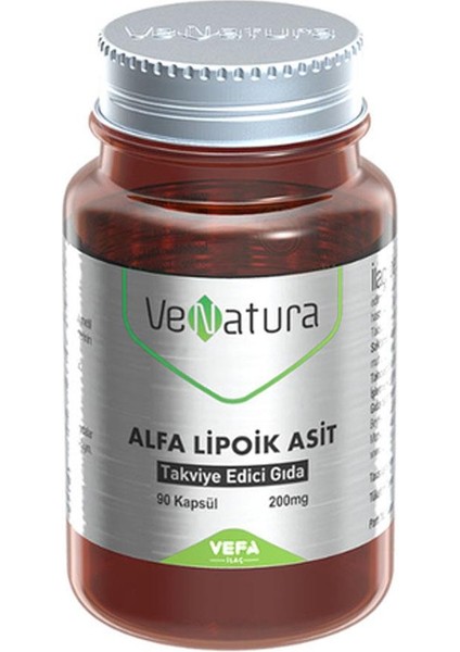 Venatura Alfa Lipoik Asit Takviye Edici Gıda 90 Kapsül