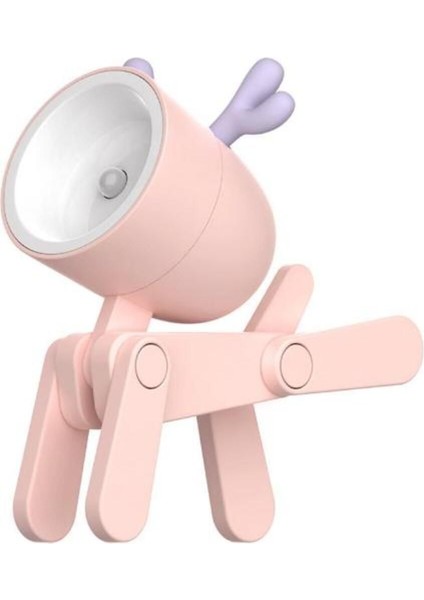 Lamba Ders Çalışma Masa Gece Lambası Mini Geyik Tasarımlı Kitap Okuma LED Işıklı Lamba