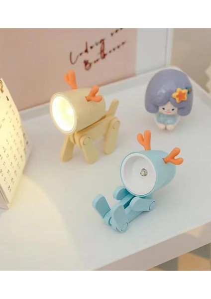 Lamba Ders Çalışma Masa Gece Lambası Mini Geyik Tasarımlı Kitap Okuma LED Işıklı Lamba fırsatları